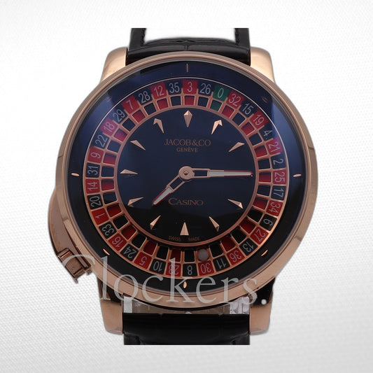 Jacob & Co. 'The Casino Tourbillon' CA100.40.Rose Gold Black Onyx Dial Limited Edition
