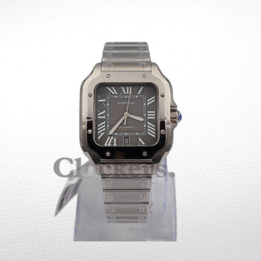 CARTIER SANTOS DE CARTIER LARGE STEEL & ADLC GREY DIAL MEN'S AUTOMATIC