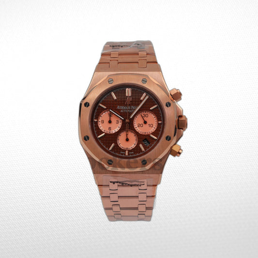 AUDEMARS PIGUET ROYAL OAK CHRONOGRAPH PINK GOLD BROWN DIAL 26239OR.OO.D821CR