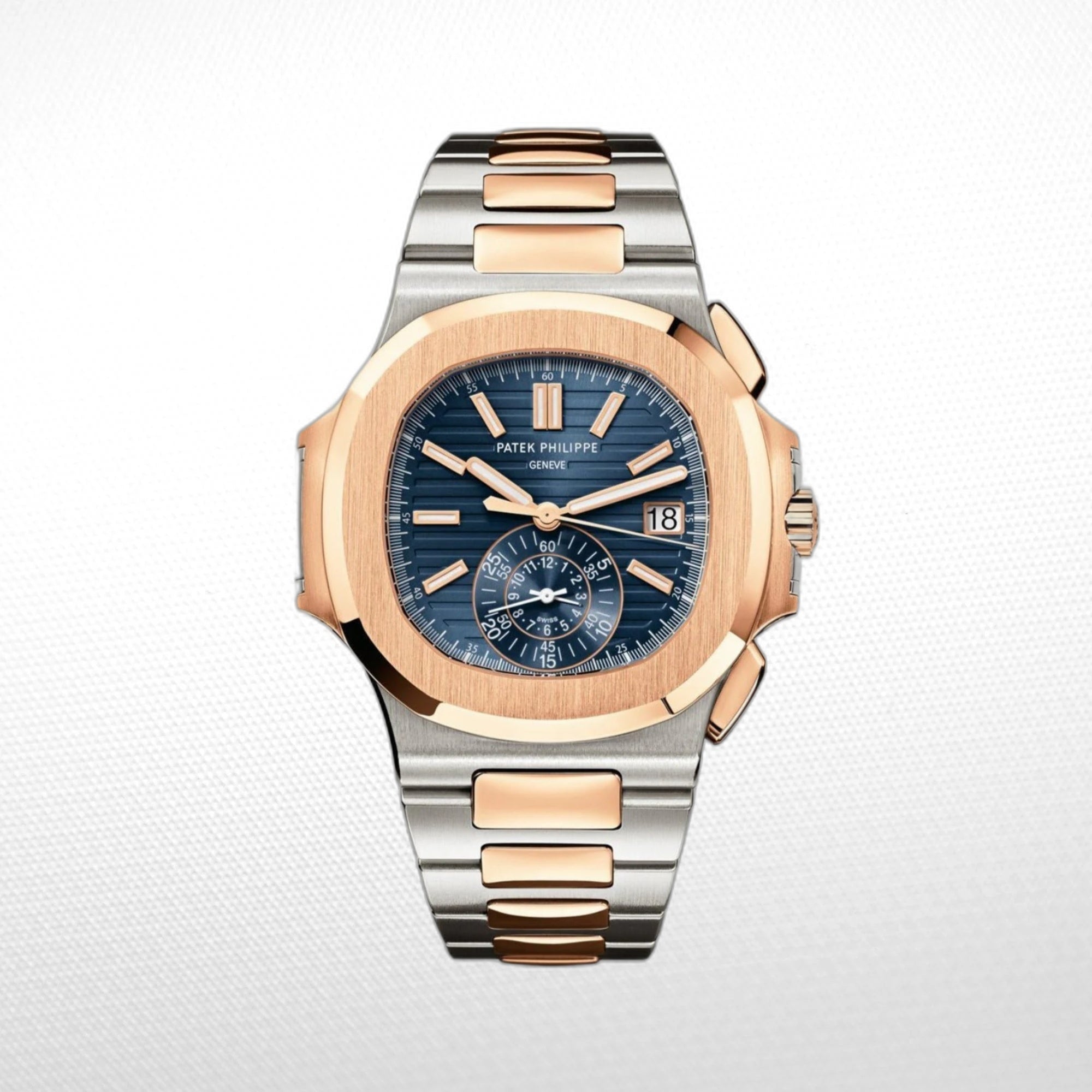 PATEK PHILIPPE NAUTILUS 2-TONE BLUE DIAL BRACELET
