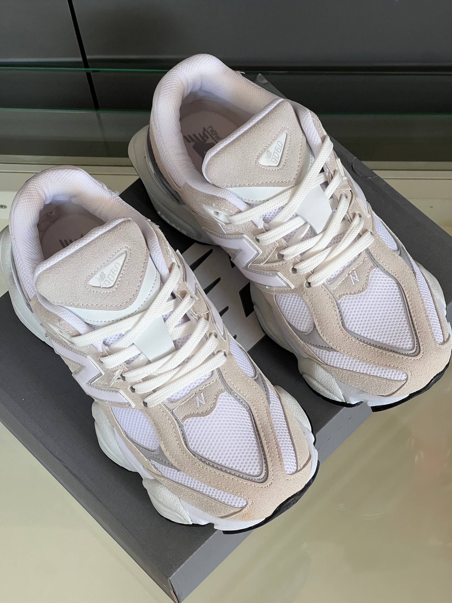 New Balance 9060 White Cream Sneakers