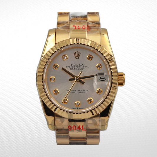 DATEJUST 31MM YELLOW GOLD OYSTER  DIAMONDS MARKERS