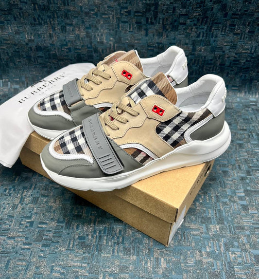 Burberry Vintage Check Strap Sneakers Beige