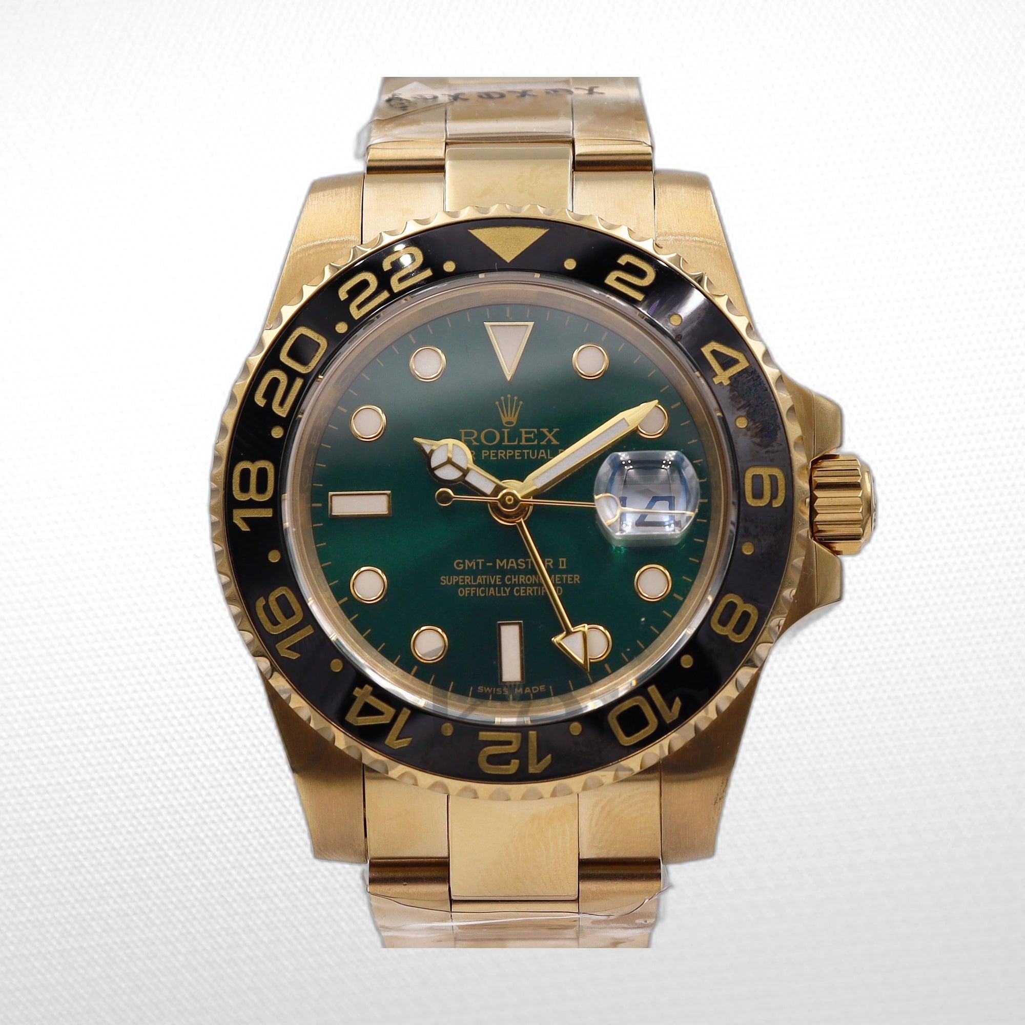 GMT-MASTER II SS GOLD GREEN CERAMIC BEZEL 40MM CLONE