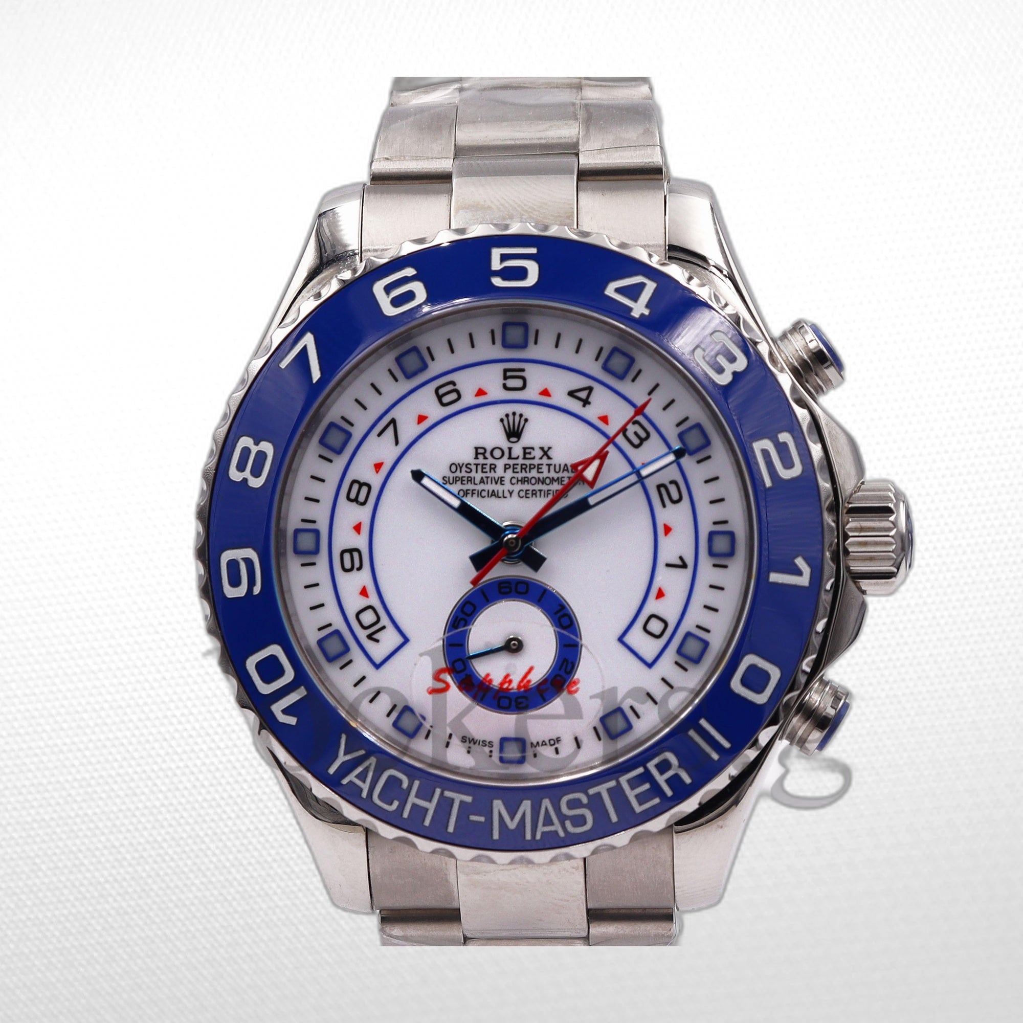 YACHT-MASTER II SS BLUE CERAMIC BEZEL 44MM