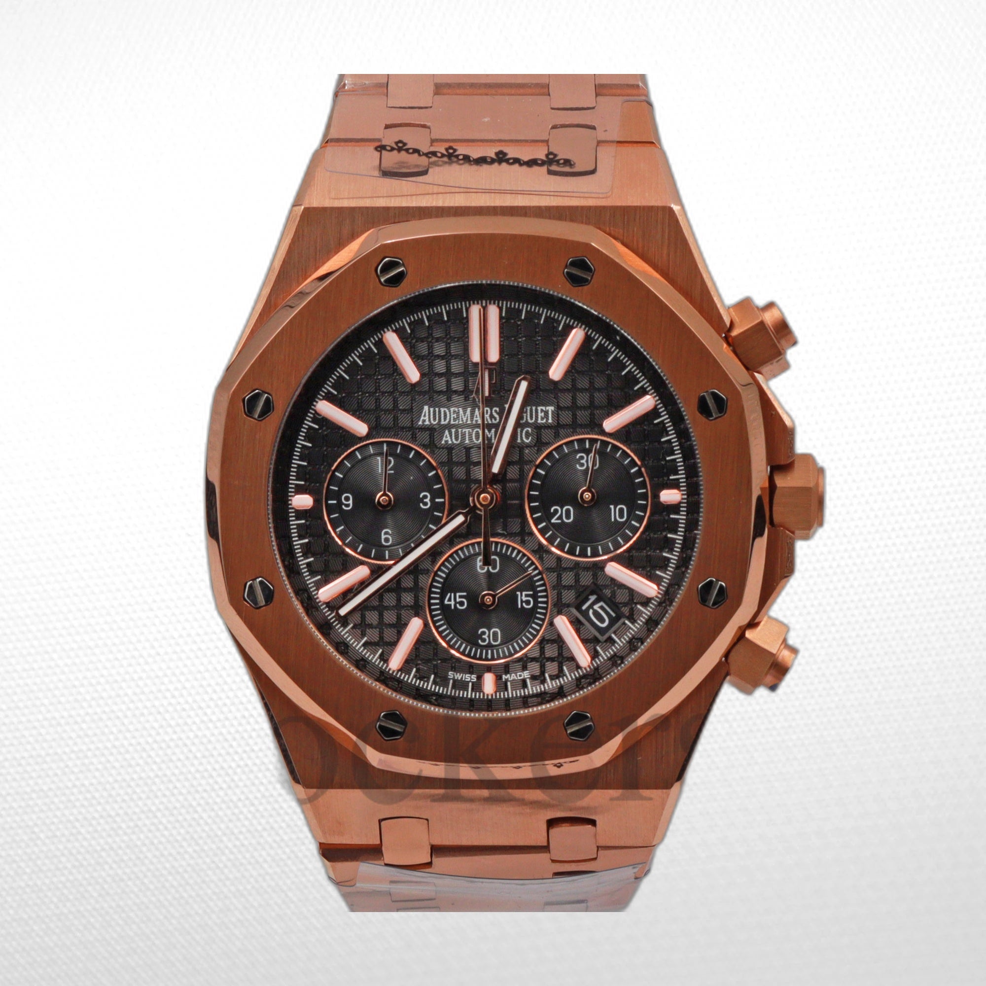 AUDEMARS PIGUET ROYAL OAK CHRONOGRAPH PINK GOLD BLACK DIAL 26239OR.OO.D821CR.