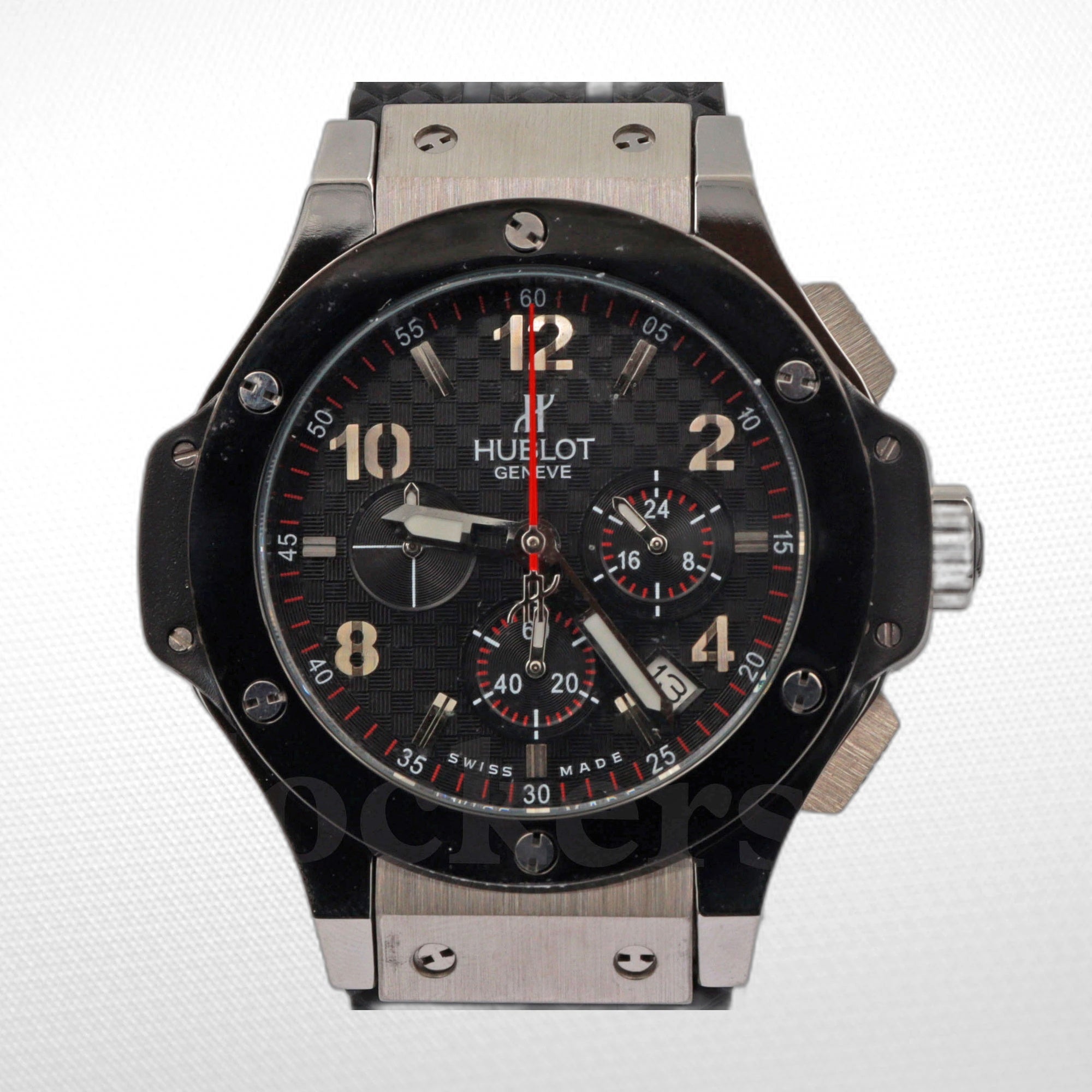 HUBLOT BIG BANG BLACK DIAL BLACK CASE BLACK RUBBER BRACELET