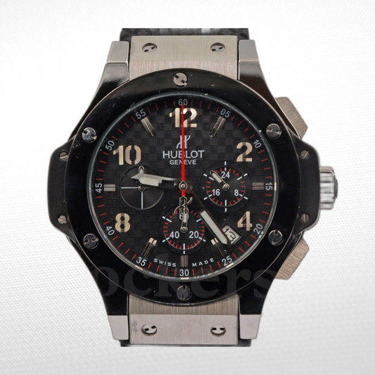 HUBLOT BIG BANG BLACK DIAL BLACK CASE BLACK RUBBER BRACELET