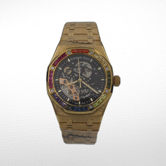 AUDEMARS PIGUET ROYAL OAK DOUBLE BALANCE WHEEL OPENWORKED RAINBOW