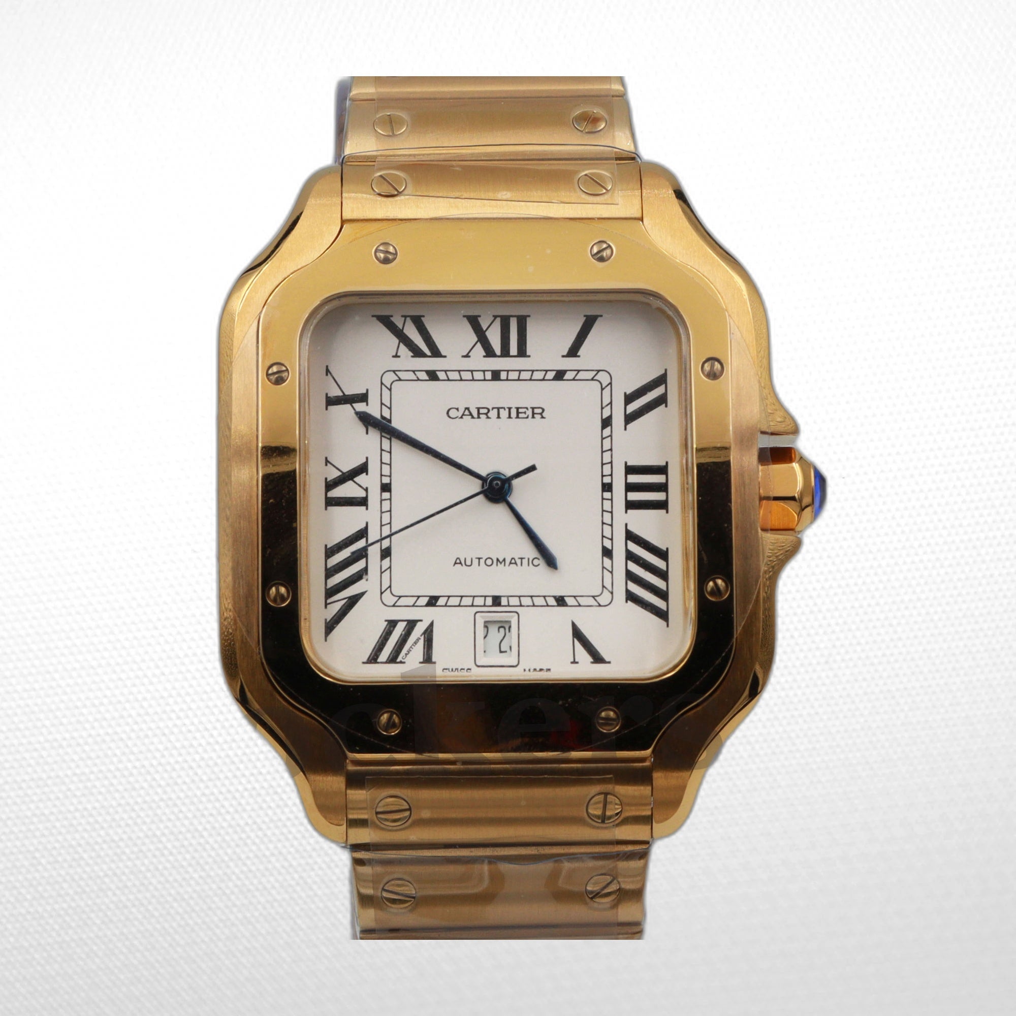SANT0S DE CARTIER WATCH LARGE MODEL, AUTOMATIC,  GOLD,  INTERCHANGEABLE
