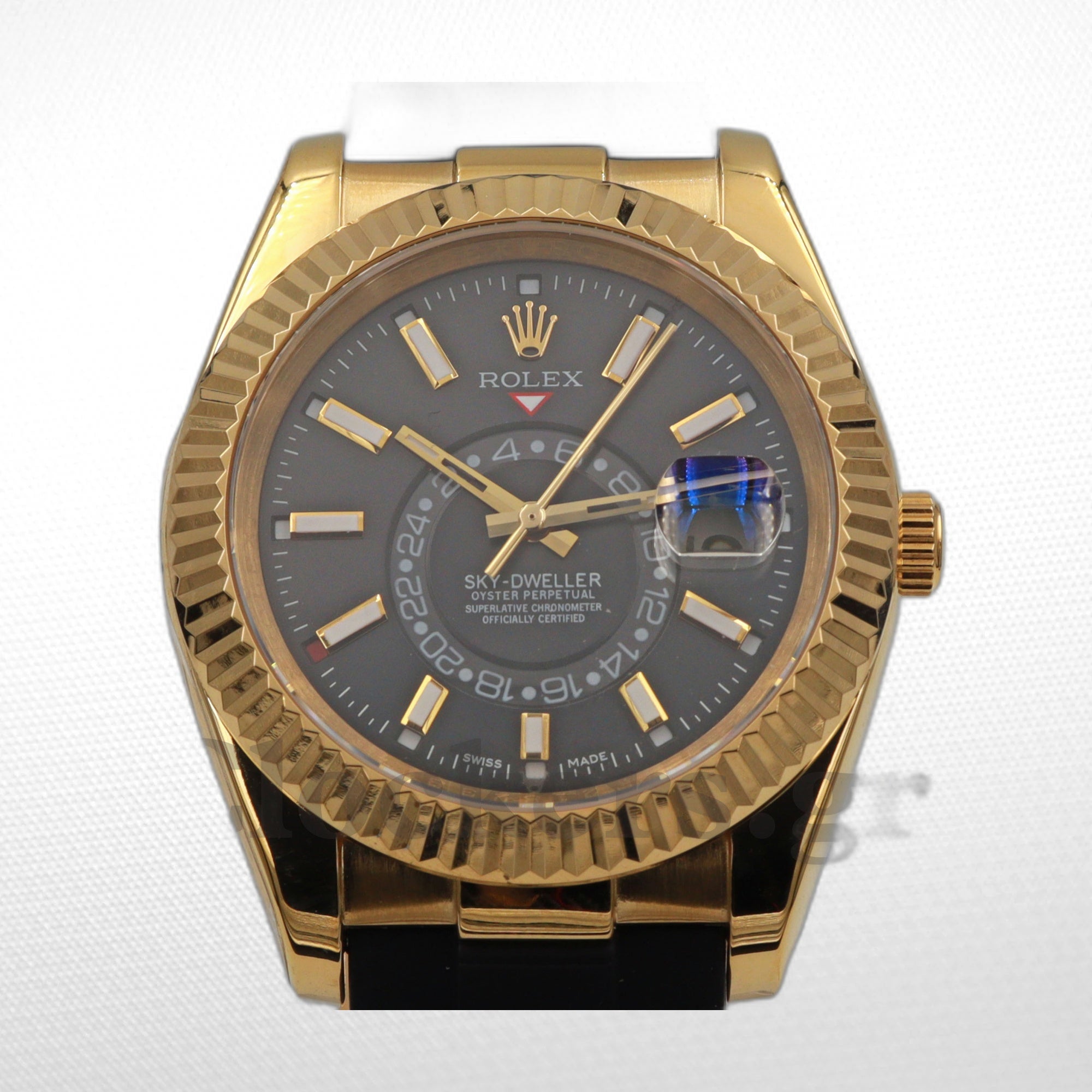 SKY-DWELLER BLACK DIAL AUTOMATIC MEN'S RUBBER