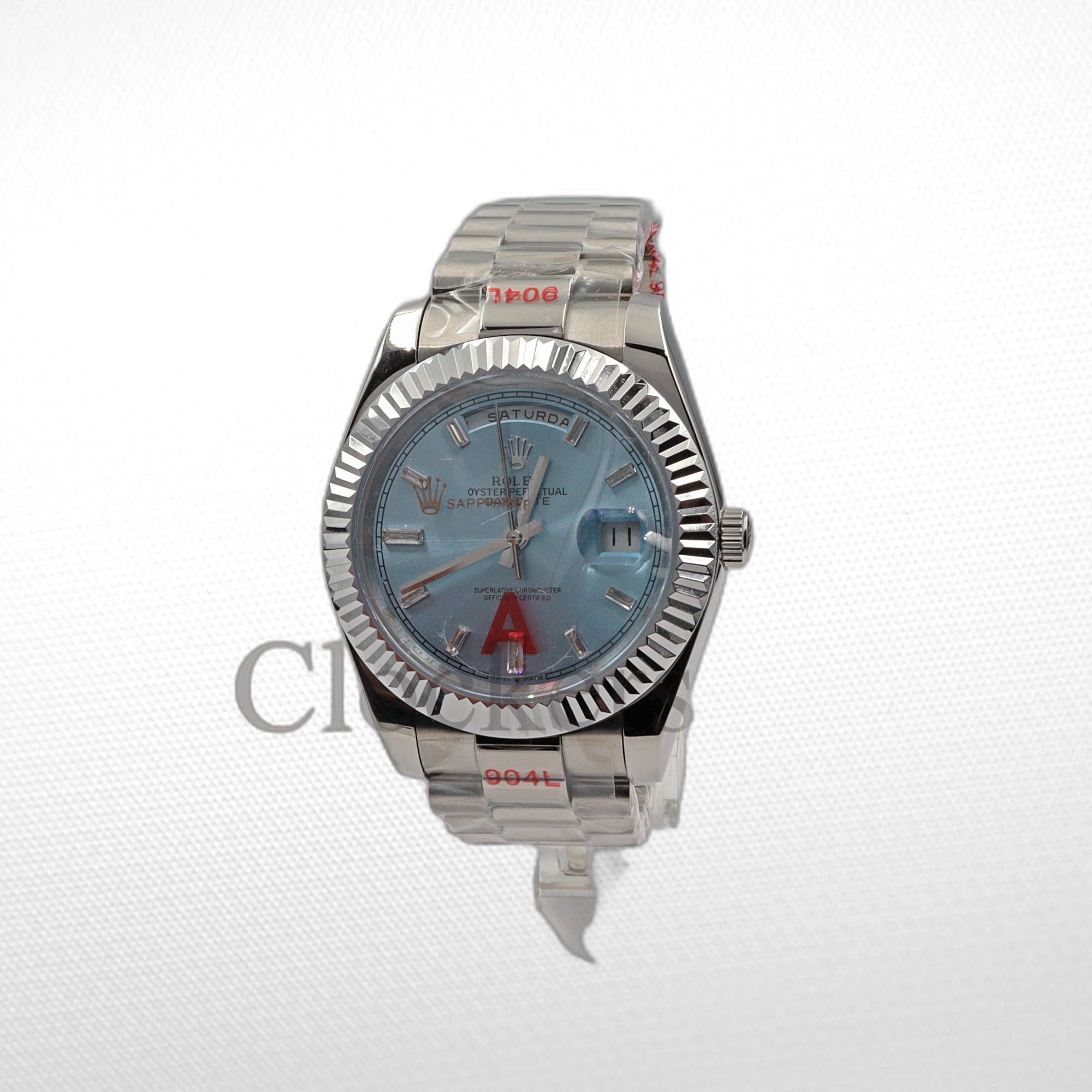 DAY-DATE 36 MM SS SKY BLUE DIAL DIAMONDS MARKERS