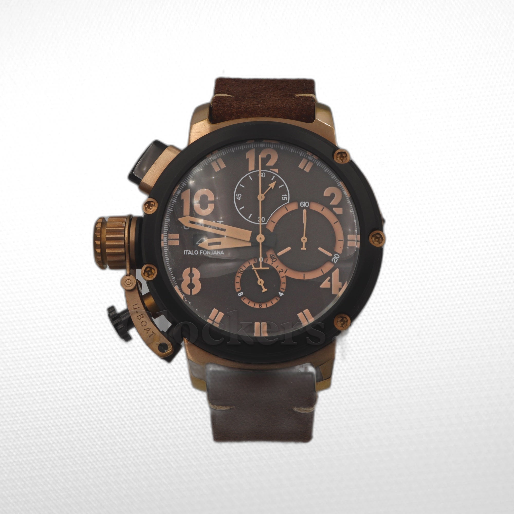 U-BOAT CHIMERA 46MM LIMITED EDITION LEATHER STRAP BROWN DIAL