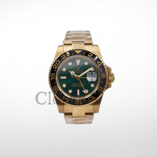 GMT-MASTER II SS GOLD GREEN CERAMIC BEZEL 40MM CLONE