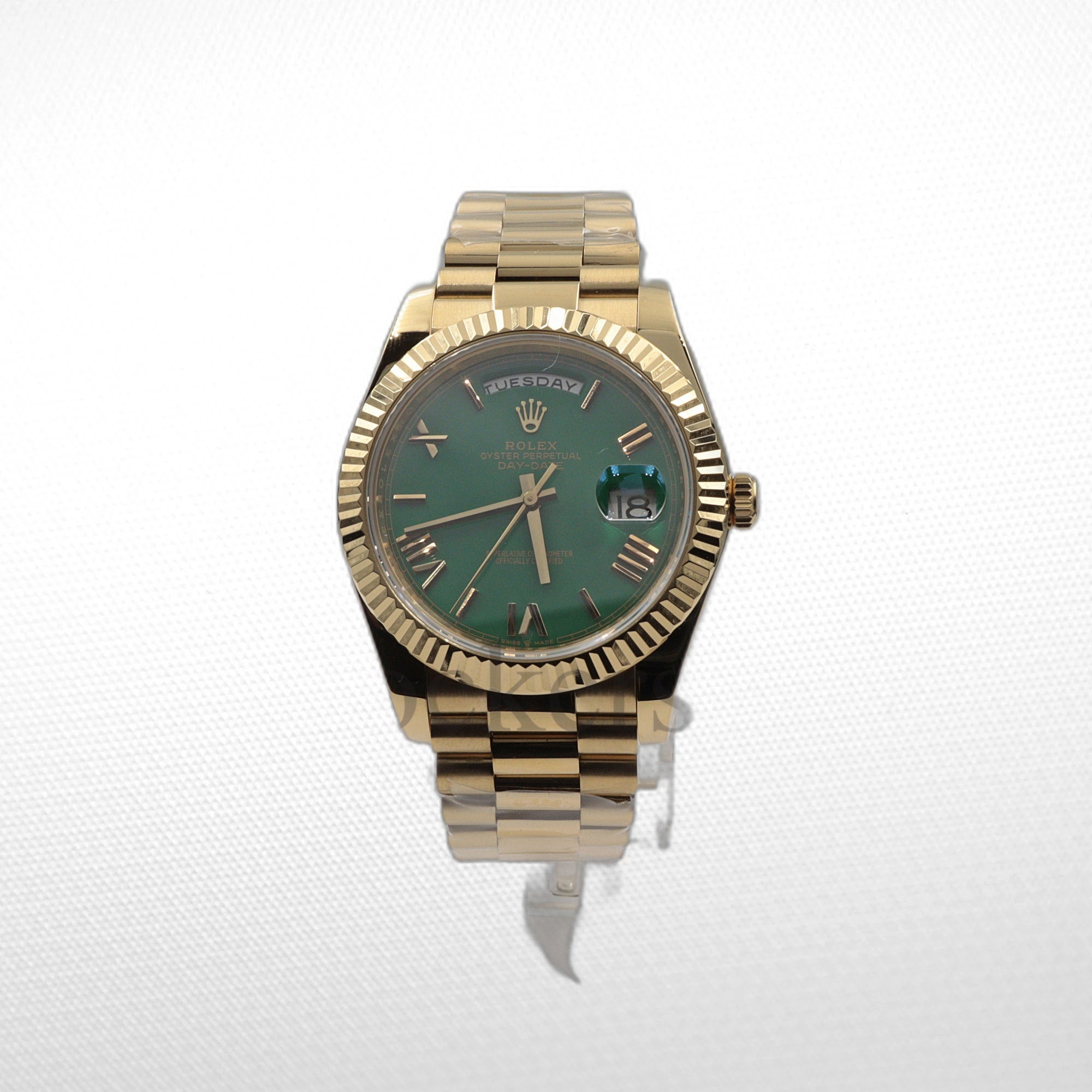 DAY-DATE II  40 MM OYSTER GREEN DIAL STICK MARKERS