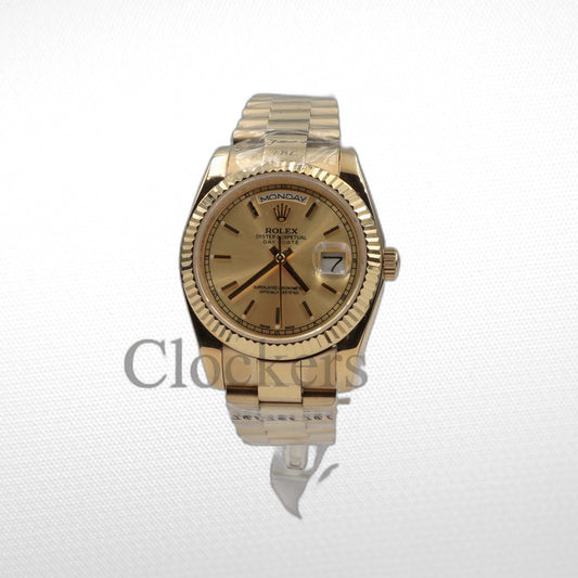 DAY-DATE II 36 MM GOLD GOLD STICKS MARKET