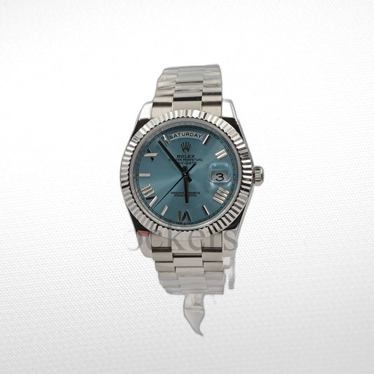 DAY-DATE II 40MM PLATINUM BLUE DIAL ROMAN MARKERS