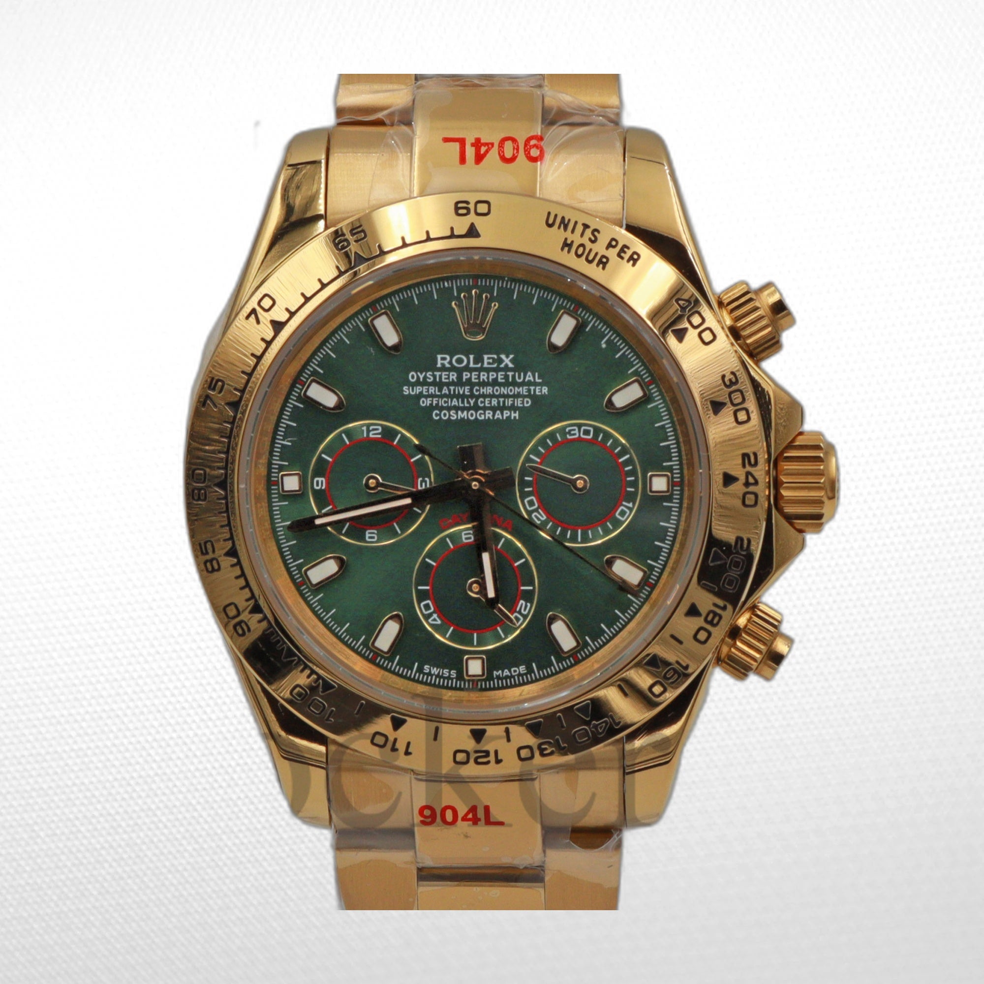 C0SMOGRAPH DAYT0NA GOLD GREEN DIAL 40MM