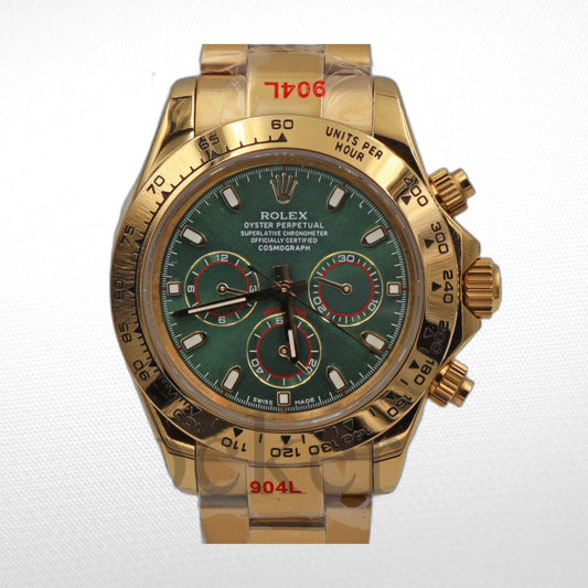 C0SMOGRAPH DAYT0NA GOLD GREEN DIAL 40MM