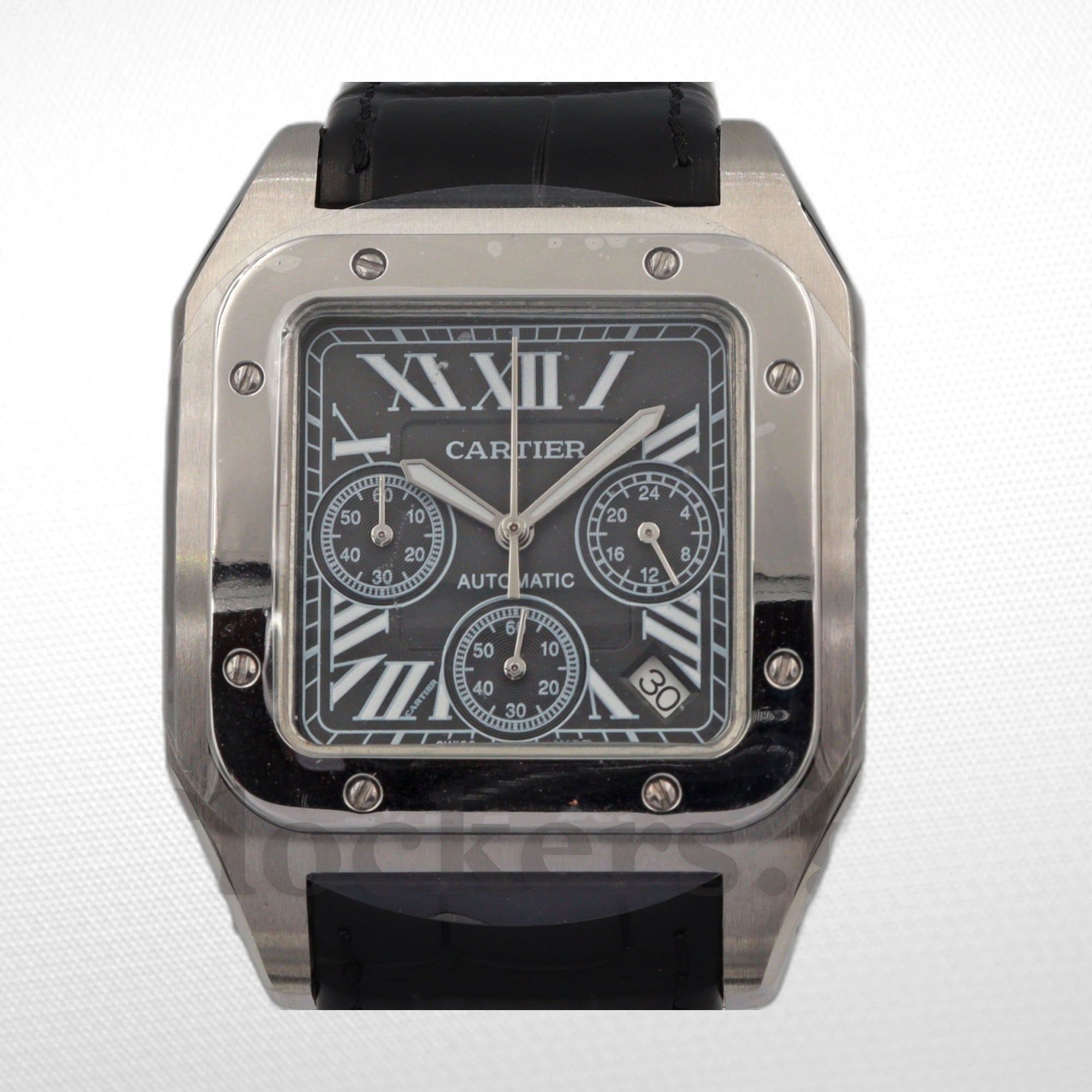 SANTOS 100 STEEL AUTOMATIC CHRONOGRAPH LARGE MEN'S WATCH