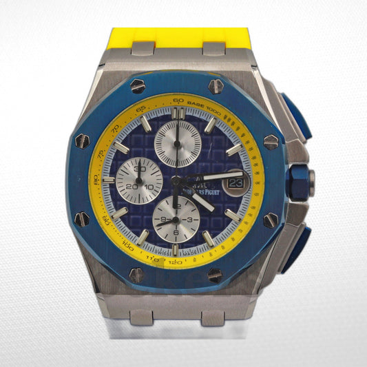 AUDEMARS PIGUET ROYAL OAK OFFSHORE  STEEL BLUE/YELLOW DIAL