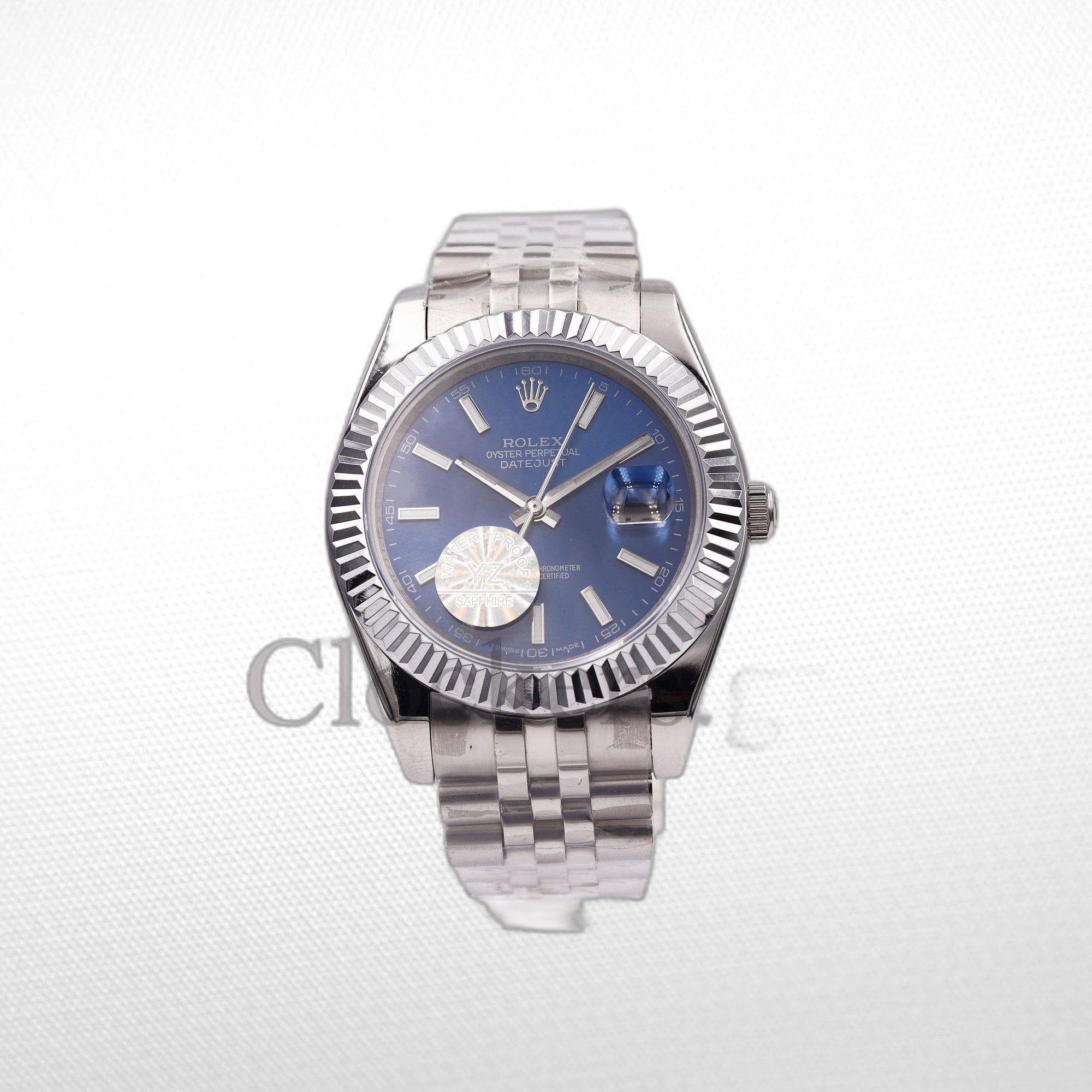 DATE JUST SS 41MM BLUE DIAL STICK MARKERS JUBILEE