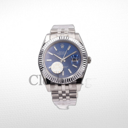 DATE JUST SS 41MM BLUE DIAL STICK MARKERS JUBILEE