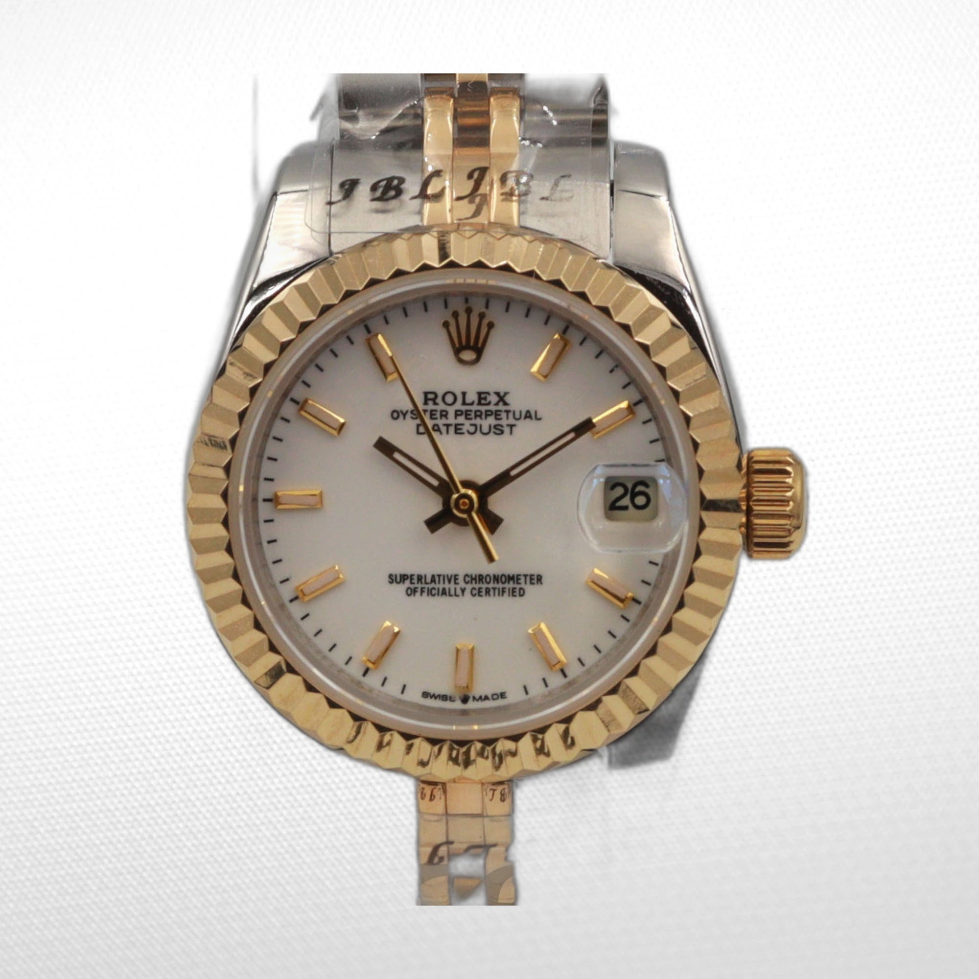 LADY DATEJUST CHAMPAGNE 28MM DIAL STEEL AND 18K YELLOW GOLD 2-TONE WATCH