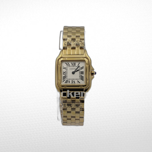 CARTIER PANTHÈRE  18K GOLD  DATE ROMAN DIAL WITH