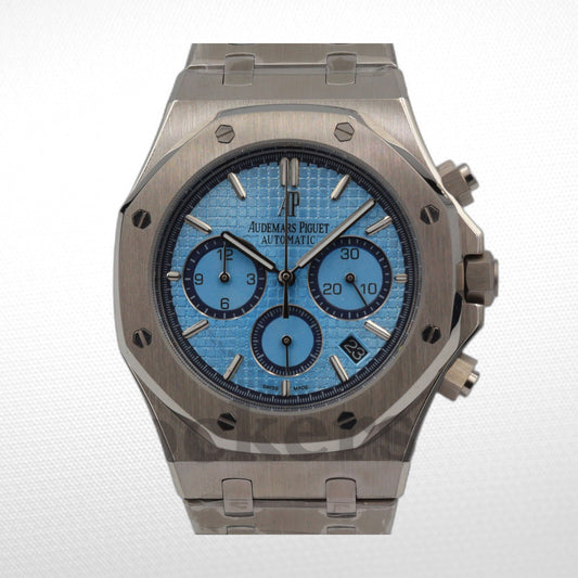 AUDEMARS PIGUET ROYAL OAK CHRONOGRAPH WHITE GOLD ICE BLUE