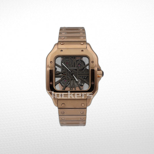 CARTIER SANTOS NEW 2023 SANTOS DE CARTIER SKELETON ROSE GOLD