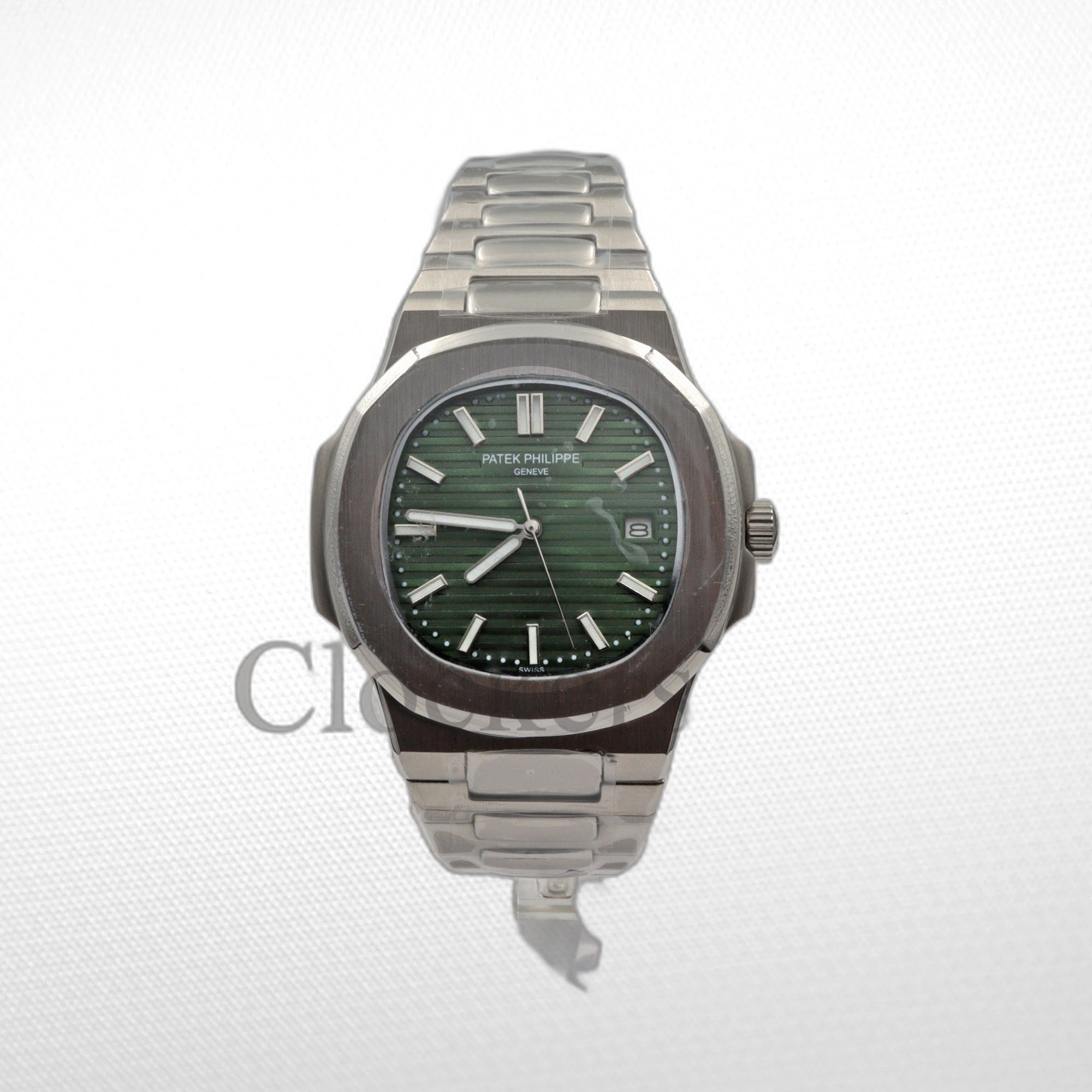 PATEK PHILIPPE NAUTILUS SILVER BRACELET GREEN DIAL