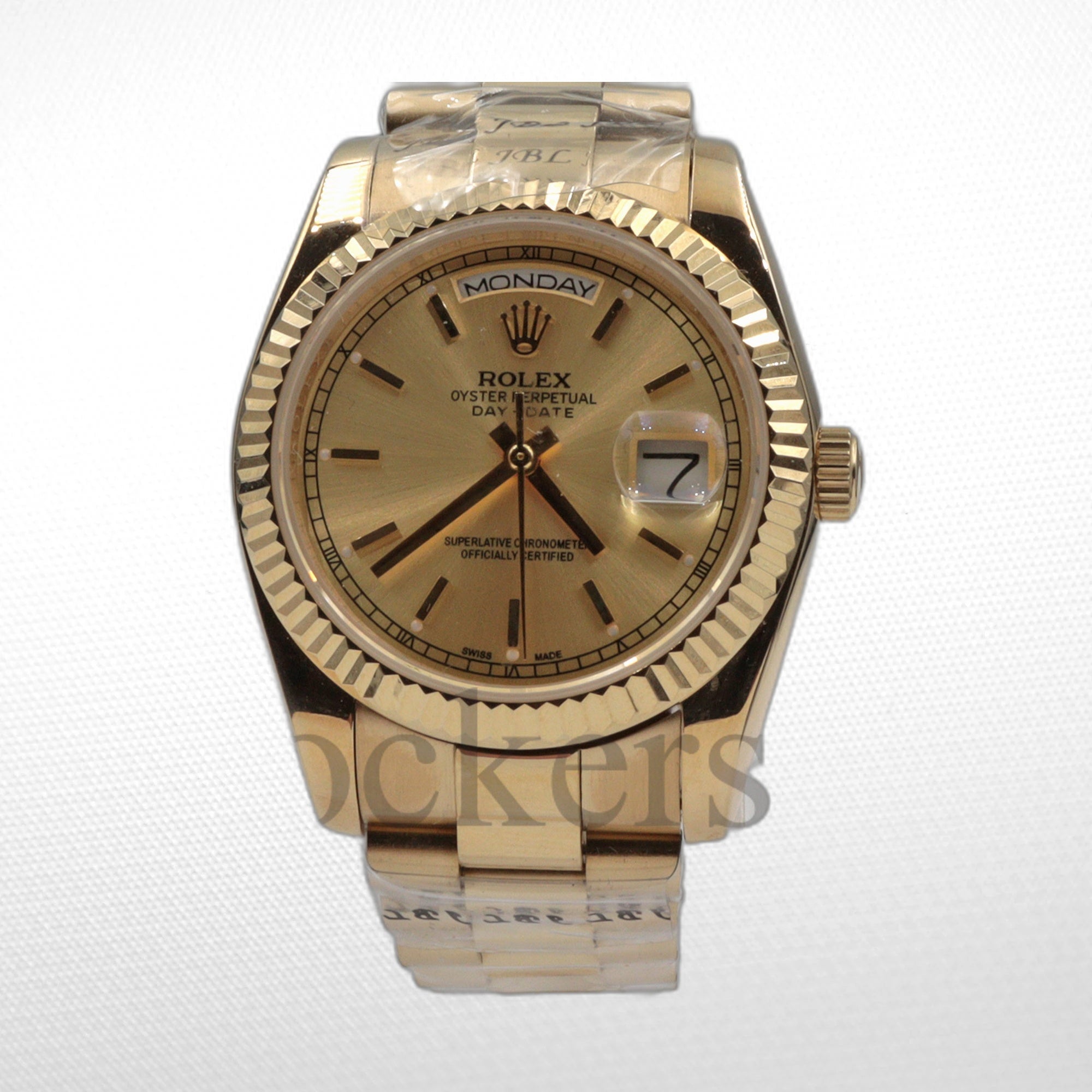 DAY-DATE II 36 MM GOLD GOLD STICKS MARKET