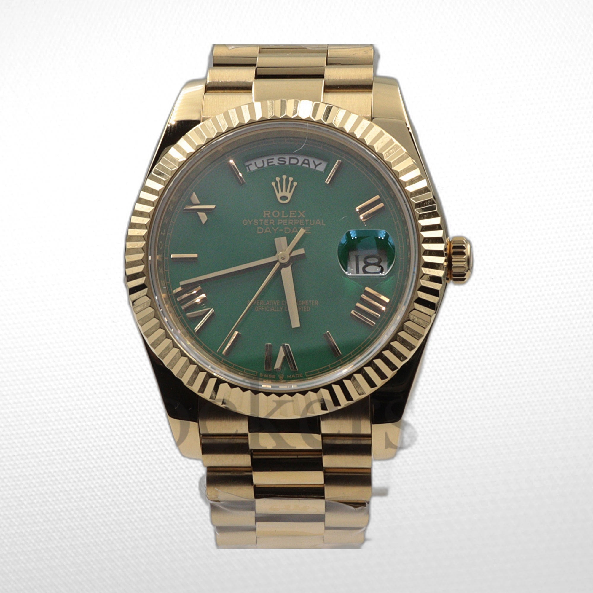 DAY-DATE II  40 MM OYSTER GREEN DIAL STICK MARKERS