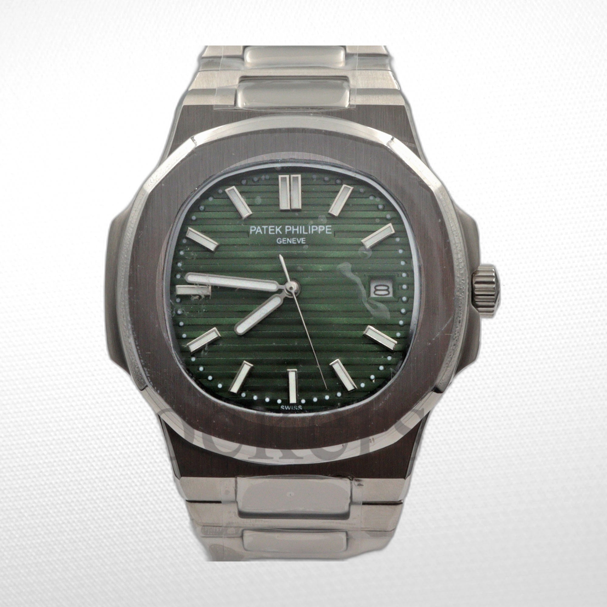 PATEK PHILIPPE NAUTILUS SILVER BRACELET GREEN DIAL