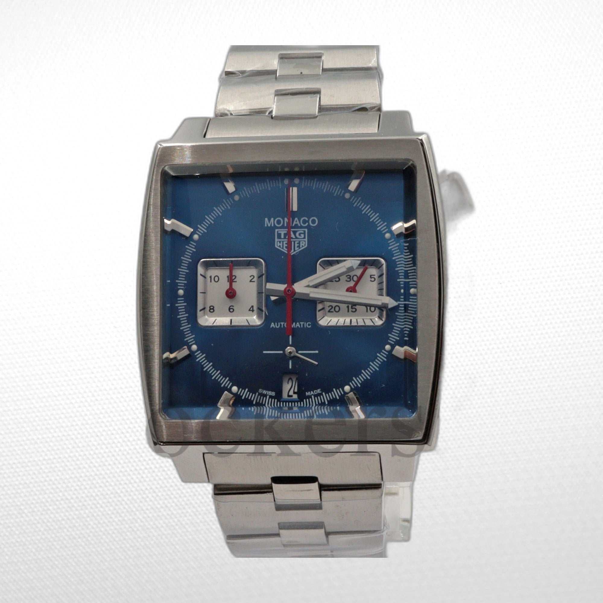 TAG Heuer Monaco Automatic Chronograph Caliber 02 Blue Dial Steel  CBL2111