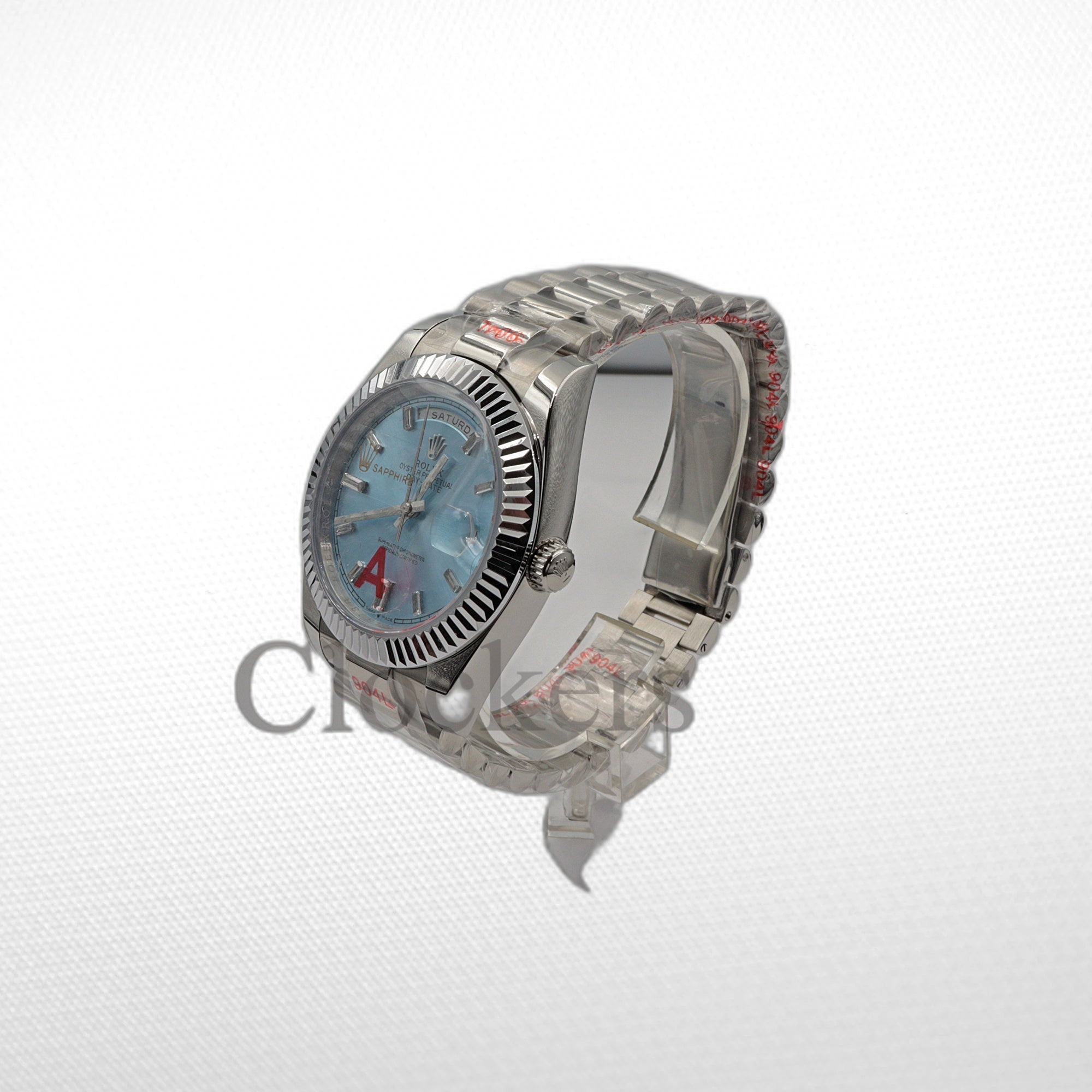 DAY-DATE 36 MM SS SKY BLUE DIAL DIAMONDS MARKERS