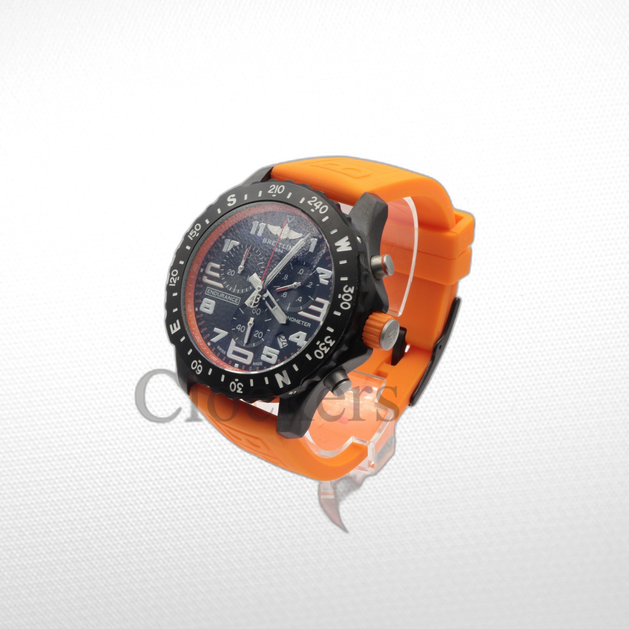 BRΕITLIΝG ENDURANCE PRO CHRONOGRAPH SUPER QUARTZ 44MM BLACK DIAL MENS WATCH ORANGE X82310D51B1S1