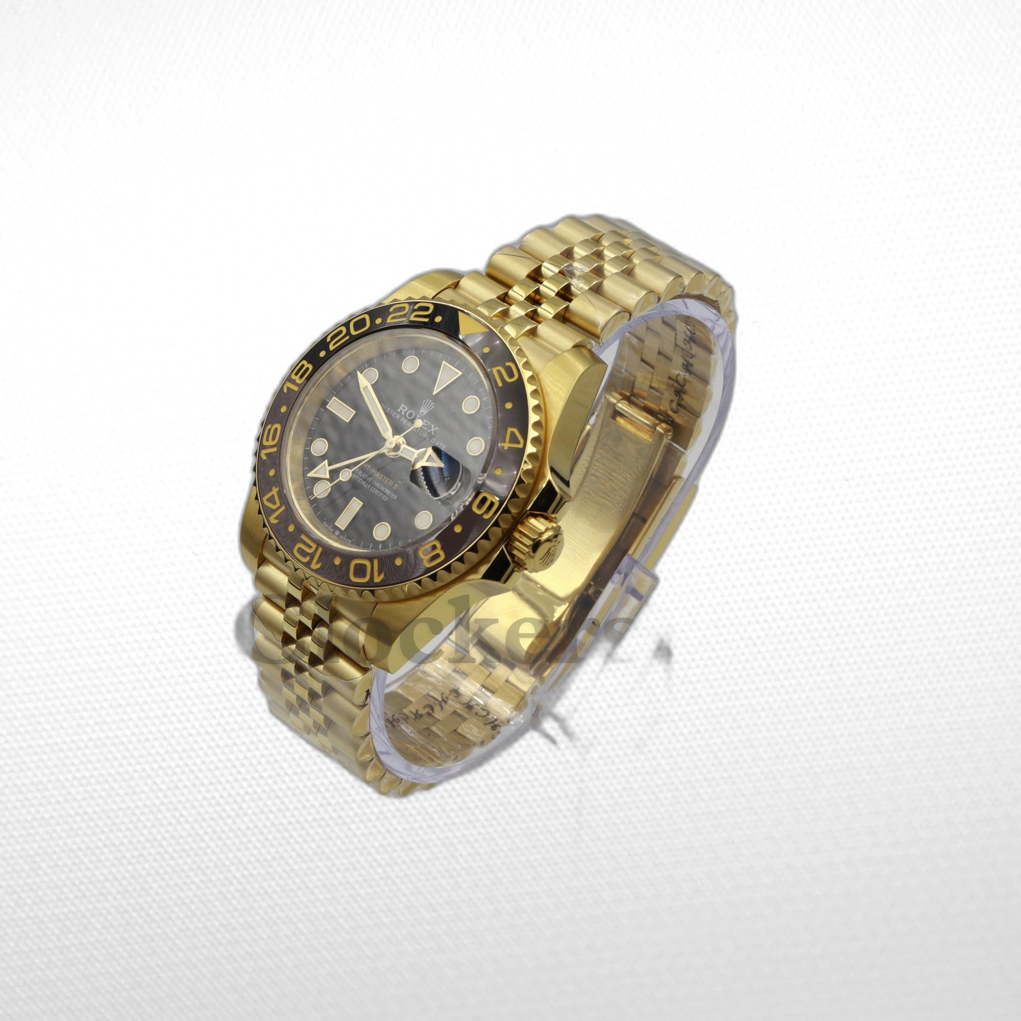 ROLEX GMT-MASTER II YELLOW GOLD BLACK DIAL CERAMIC BEZEL 40MM
