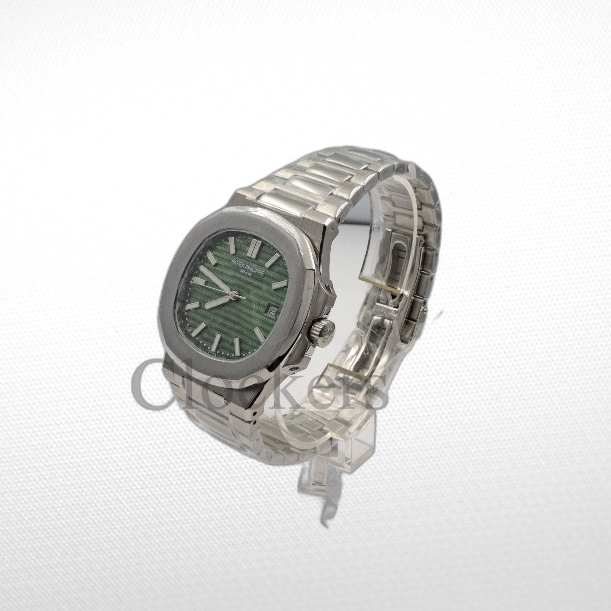 PATEK PHILIPPE NAUTILUS SILVER BRACELET GREEN DIAL