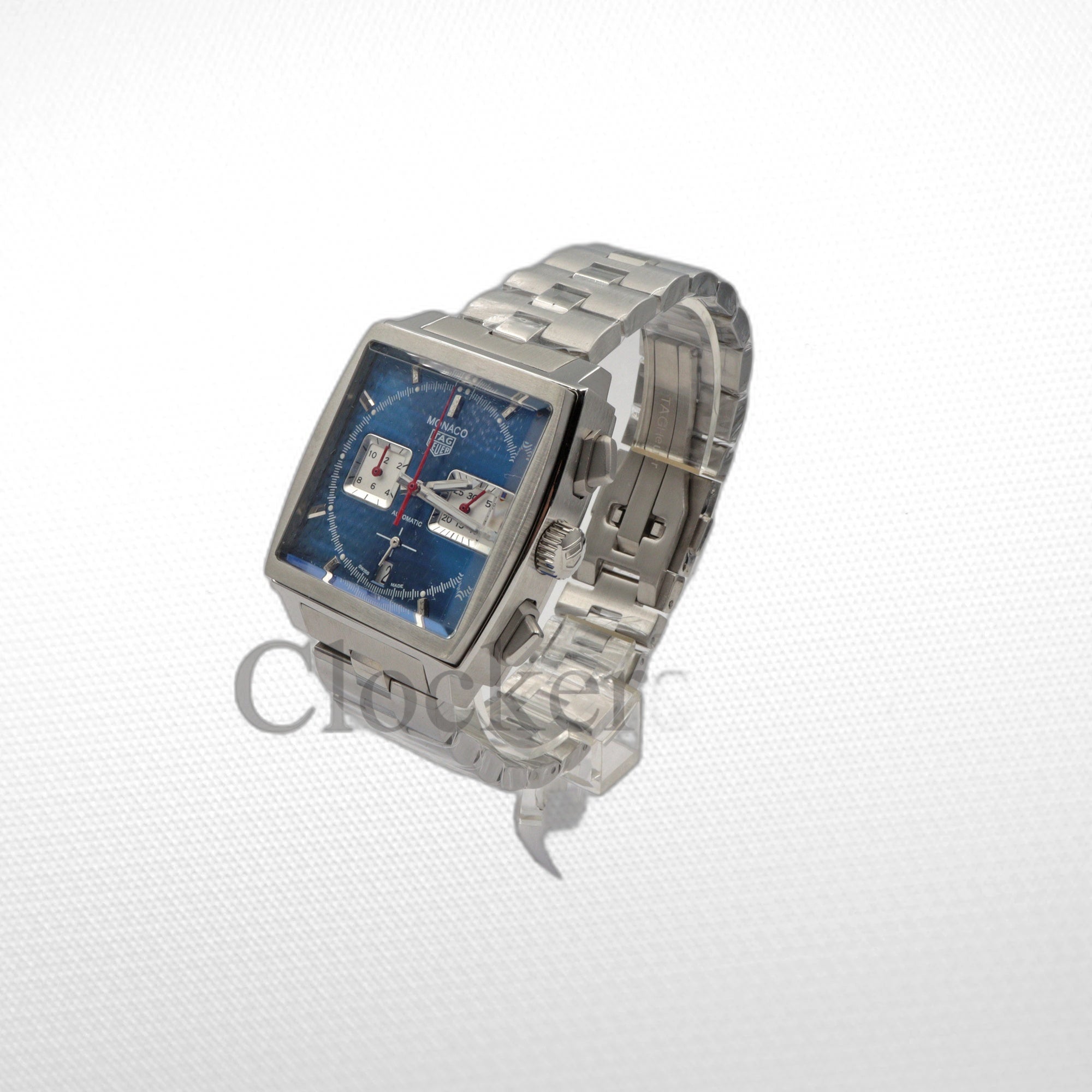 TAG Heuer Monaco Automatic Chronograph Caliber 02 Blue Dial Steel  CBL2111