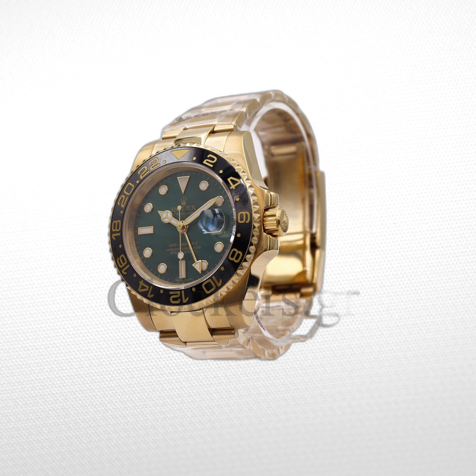 GMT-MASTER II SS GOLD GREEN CERAMIC BEZEL 40MM CLONE