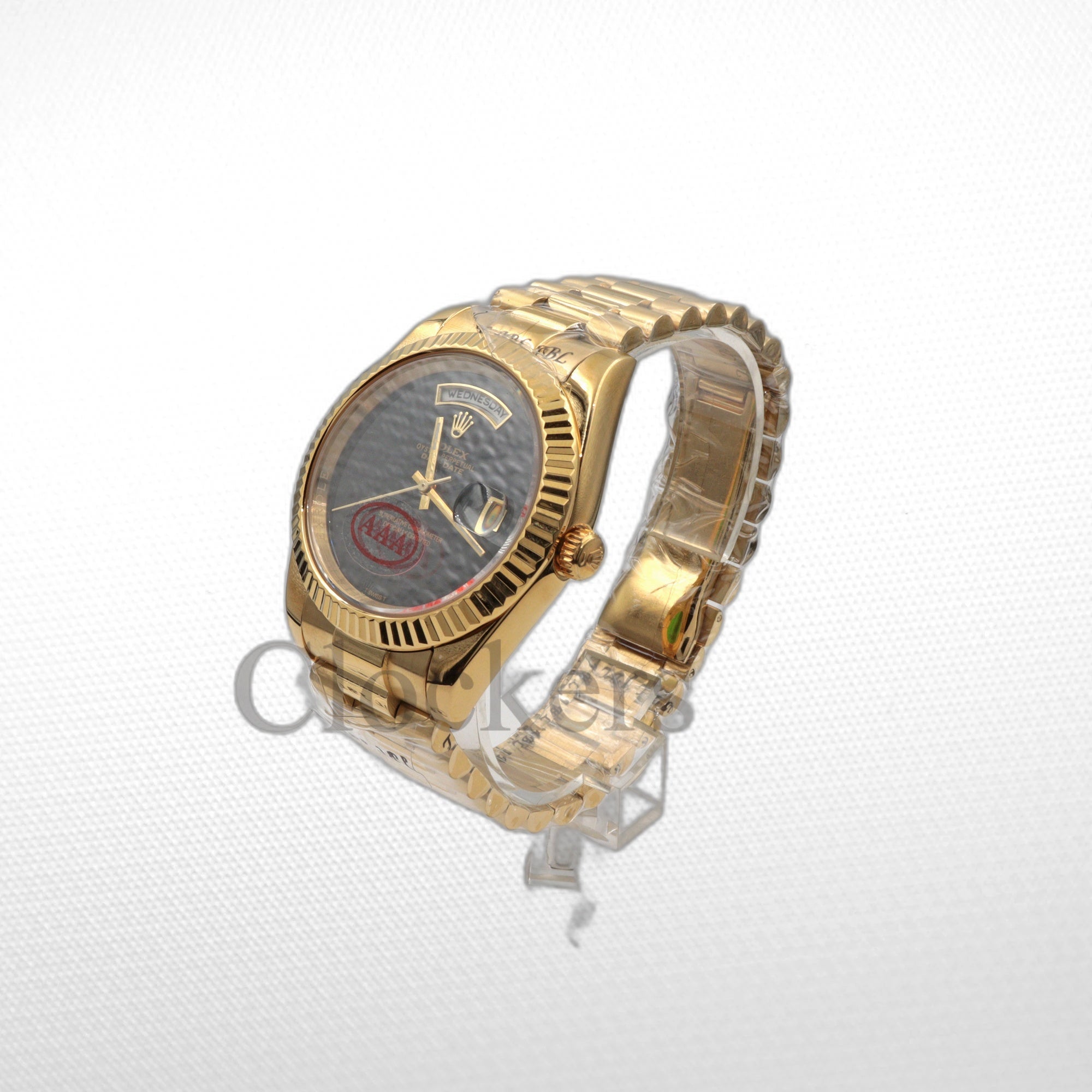 PRESIDENT DAY-DATE 18K WATCH BLACK ONYX DIAL 118208