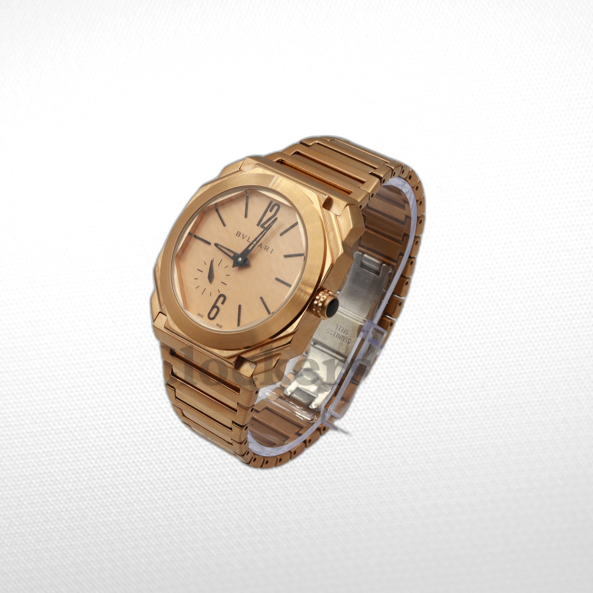 BVLGARI OCTO  EXTRA-THIN SATIN-POLISHED ROSE GOLD DIAL- ROSE GOLD BRACELET