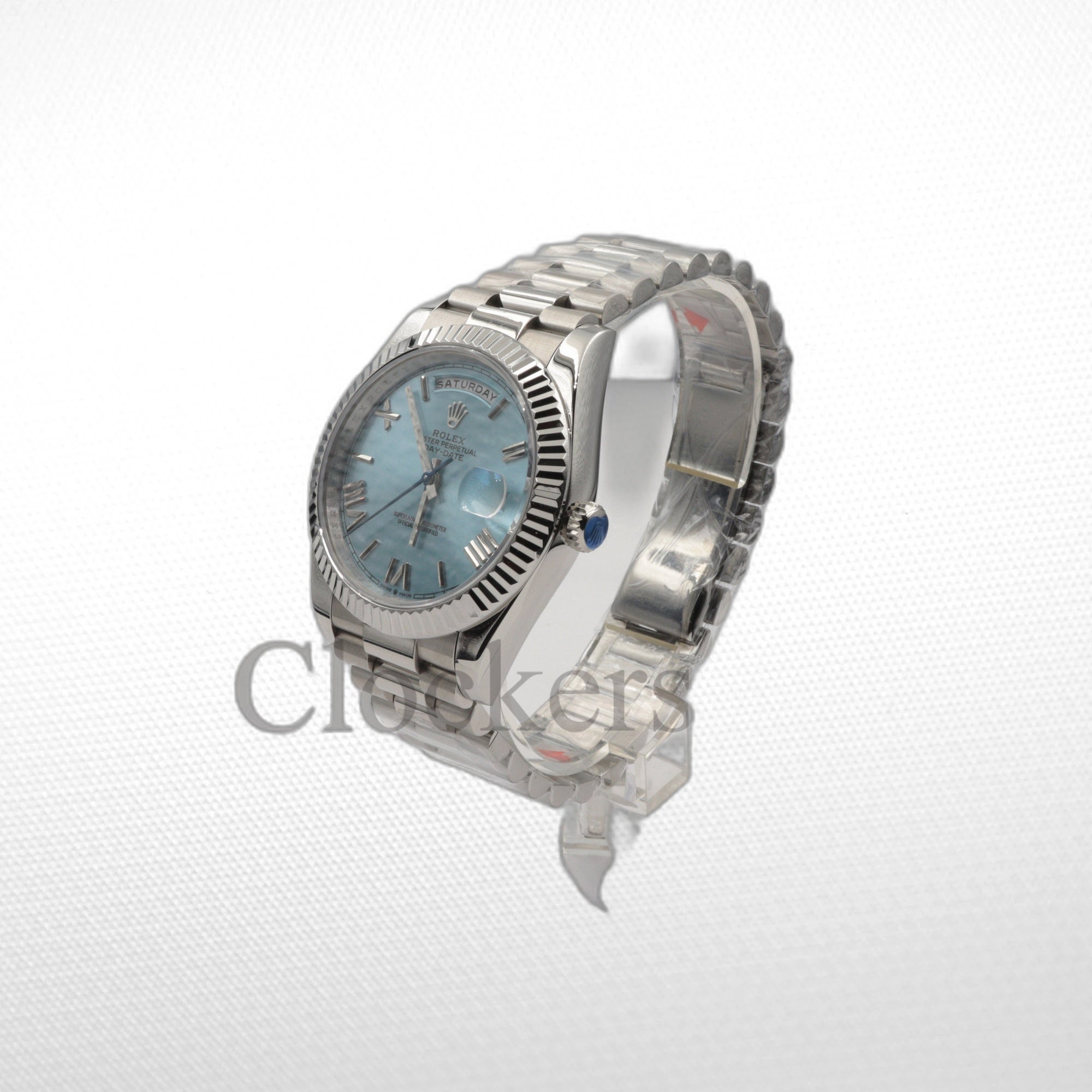 DAY-DATE II 40MM PLATINUM BLUE DIAL ROMAN MARKERS
