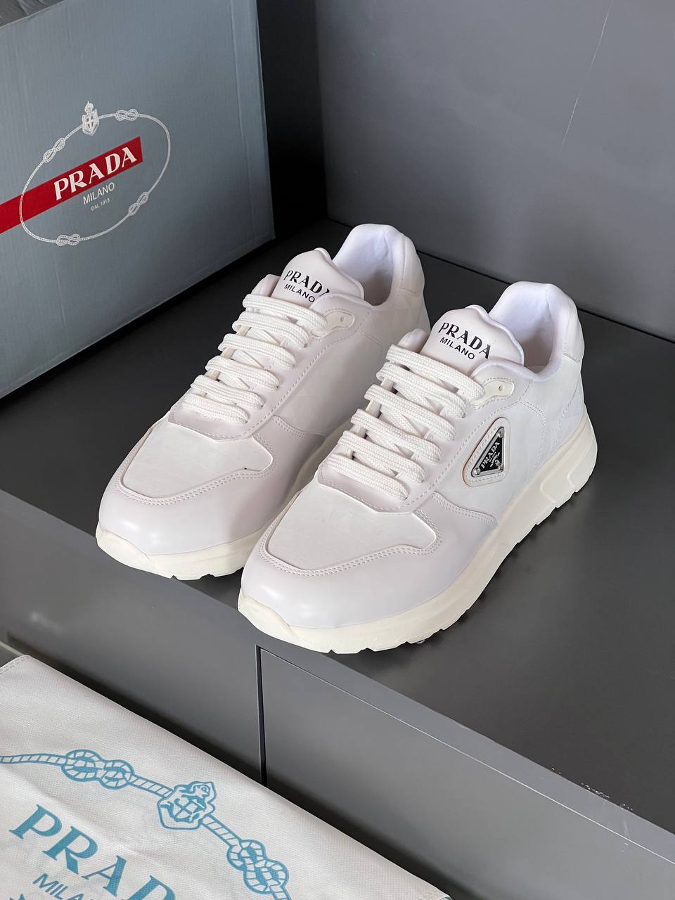 Prada Leather Sneakers White