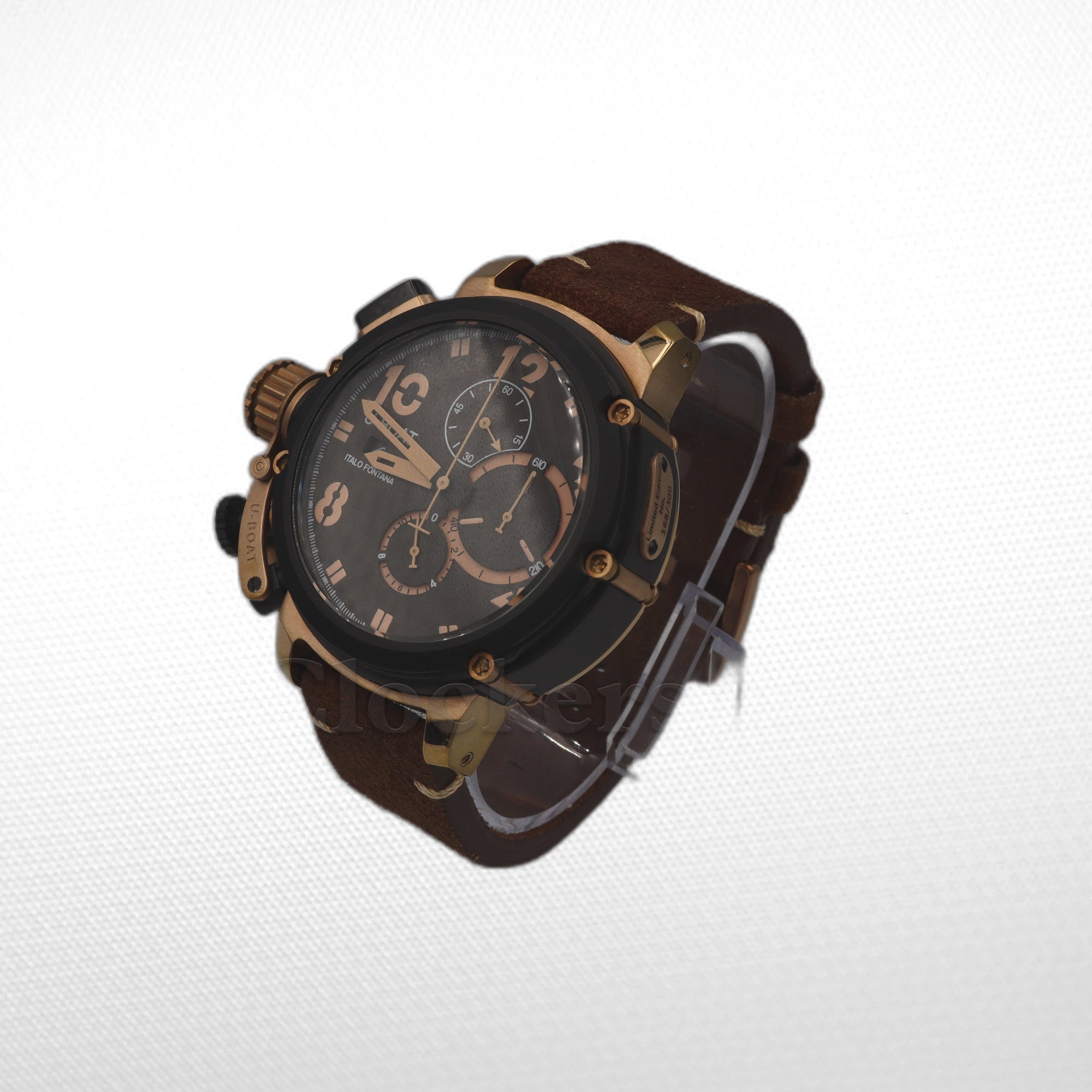 U-BOAT CHIMERA 46MM LIMITED EDITION LEATHER STRAP BROWN DIAL
