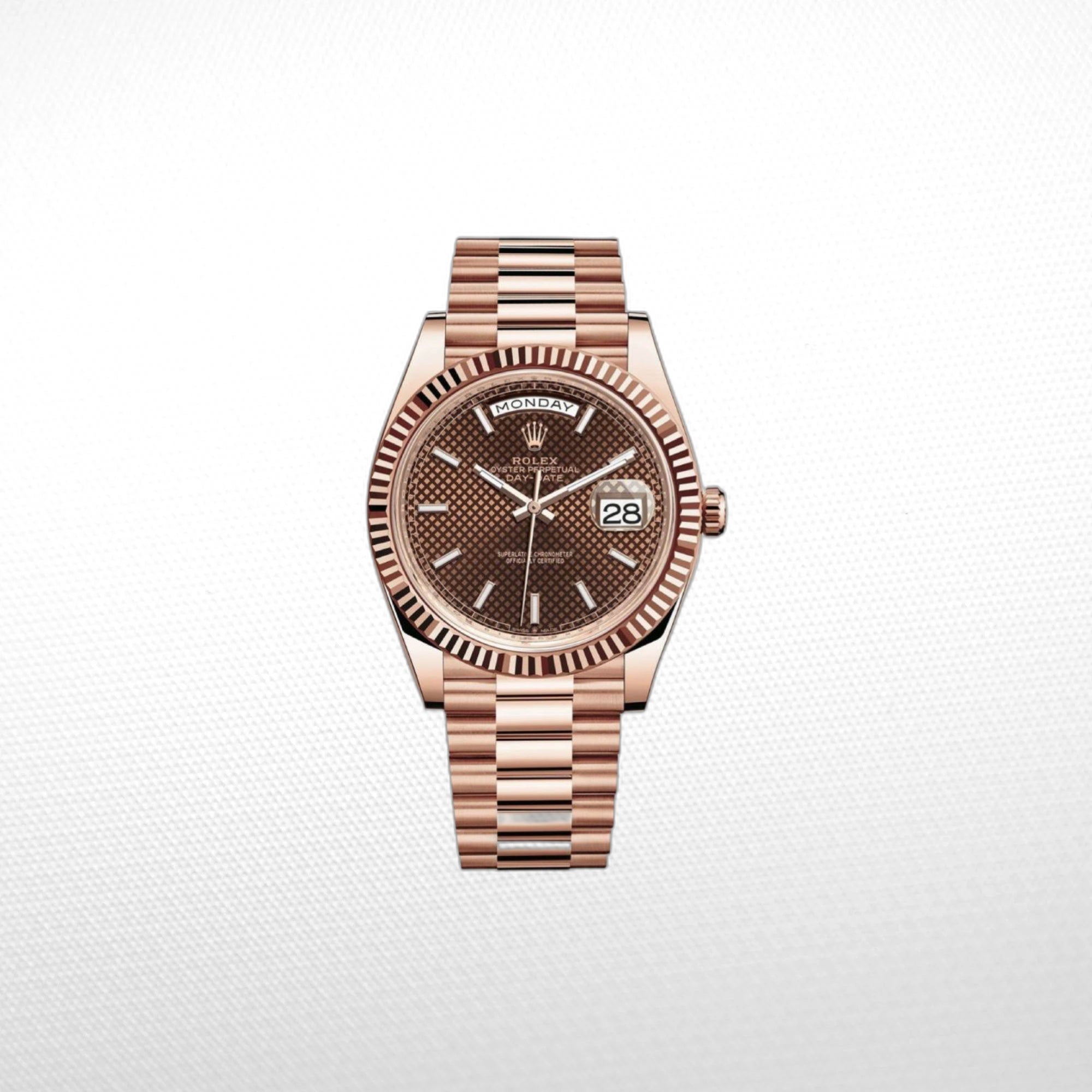 DAY-DATE II 41MM ROSE GOLD BRONZE DIAL RB STICKS MARKERS CLONE