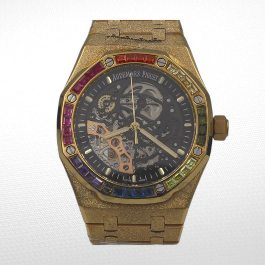 AUDEMARS PIGUET ROYAL OAK DOUBLE BALANCE WHEEL OPENWORKED RAINBOW