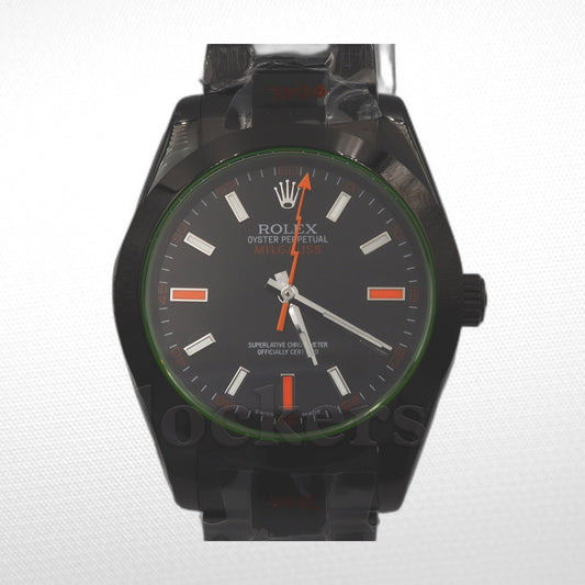 MILGAUSS 116400GV – BLACK DIAL – GREEN CRYSTAL – PVD